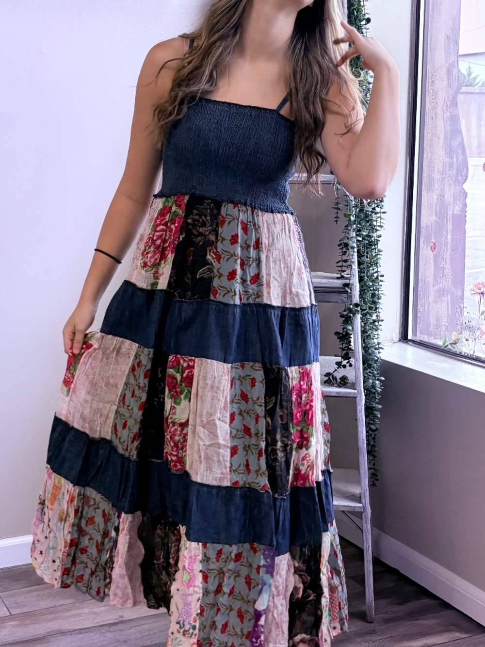 Sleeveless patchwork dress